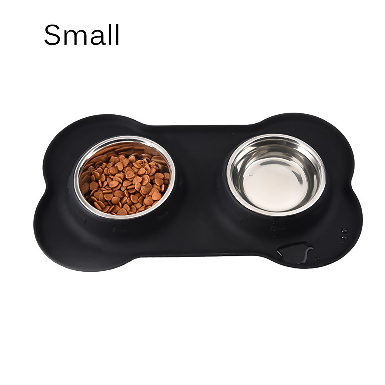 AsFrost Dog Food Bowls, 2 Stainless Steel Dog Food Water Bowl Set with No  Spill Non-Skid Silicone Dog Bowl Mat, Dog Dishes for M