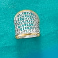 thumbnail image 5 of Ross-Simons Sterling Silver and 14kt Yellow Gold Free-Form Lattice Ring, Women's, Adult, 5 of 7