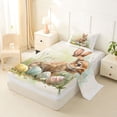 thumbnail image 2 of Erosebridal Rustic Rabbit Twin Sheet Sets,Colorful Easter Eggs Bedding For Kids Girls 3-Piece, 2 of 6