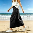 thumbnail image 5 of Cmfcve Long Gauze Skirts for Women Ankle-Length Cotton Linen A-Line Skirt Elastic Drawstring Waist Oversized Maxi Skirt, 5 of 8