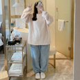 thumbnail image 4 of Ensemble de Pyjama Chaud en Flanelle d'Hiver pour Femmes, Épais, Tenue de Nuit, Pyjama Doux pour Femme, Pantalon, 2 Pcs, Chandail, Surdimensionné, 6TG, 4 of 7