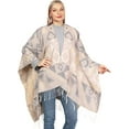 thumbnail image 2 of CoCopeaunt Women Shawl Wraps Tassel Poncho Open Front Sweater Cardigan Blanket Cape, 2 of 6