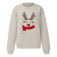 thumbnail image 6 of Christmas Sweatshirt for Men Women Long Sleeve Crewneck Loose Casual Funny Reindeer Face Graphic Sweatshirts Pullover Tops, 6 of 7
