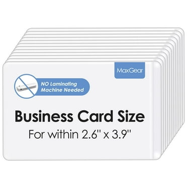 MaxGear 30 PCS Self Adhesive Laminating Sheets for Business Cards, 10 Mil Thickness, 2.6x3.9 Inches, No Laminator Machine Needed