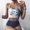 Blue, variant on LoyisViDion Women'S Swimsuit Clearance Women Summer Swimwear Cross Printing Swimsuit Split Bikini Green 12(XXL)