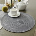 thumbnail image 2 of DII Round Floral Placemat Set 6 Piece, Gray, 15" Dia, 2 of 4