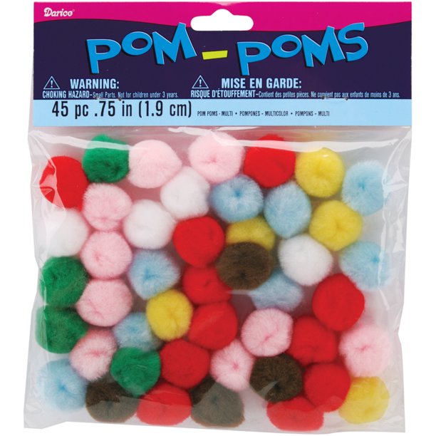 PomPoms .75" 45/PkgMulti