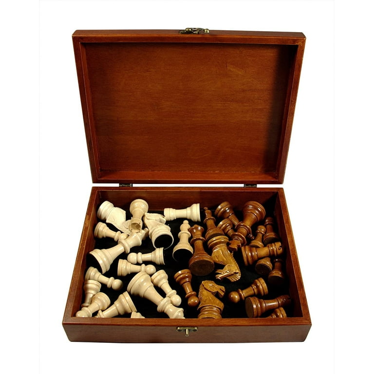 WE Games English Staunton Wood Chess Pieces, Treasure Box