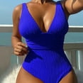 thumbnail image 2 of MDUKONU Women's Modest One Piecewomen's High Waisted One Piece Beach Swimsuit Blue M, 2 of 5