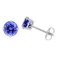 thumbnail image 4 of Sterling Silver with Natural Tanzanite Stud Earrings, 4 of 5