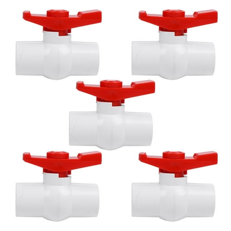 

5 Pcs PVC Water Supply Practical Shut Off Ball Thread Connector