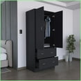 thumbnail image 7 of Armoires 71"H with 2 Doors, 2 Drawers & Hanging Rod | Black | Particle Board, 7 of 7