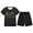Black, variant on Gaexia Girls 2 Piece Outfit Summer Floral Print Short Sleeve Clothes Casual Sport T-Shirt and Shorts Set Clothing Sets Tracksuit Children Kid Girls