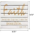 thumbnail image 2 of Wood Wall Plaque Faith Sign, Bible Verse Wall Art Hanging Decoration Christian Religious Home Decor Sign with Inspirational Quote, 9.75X9.75 inch, 2 of 5