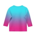 thumbnail image 4 of BLTIBY Children Girls Boys Casual 3/4 Sleeve Sweatshirt Spring Fall Gradient Printed Kids Round Neck Loose Soft Tunic Fashion Pullover Tops Blouse Blue 9-10 Years, 4 of 5