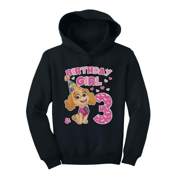 Tstars Girls 3rd Birthday Gift Shirt Birthday Gift for 3 Year Old Paw Patrol Skye Birthday Shirts for Girl Party B Day Birthday Party Toddler Hoodie