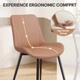 thumbnail image 3 of Hawsaiy 47.2" Round Dining Table Set for 4, Modern Kitchen Table with 4 Upholstered PU Leather Dining Chairs, Dining Room Table with Storage Shelf, Small Space Furniture, 3 of 9