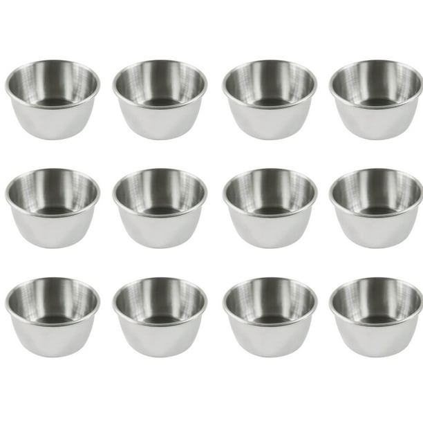 OUNONA 12pcs Stainless Steel Condiment Sauce Cups Tomato Sauce