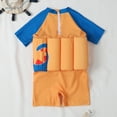 thumbnail image 4 of Floatation Swimsuit With Adjustable Buoyancy Baby Float Suit Swim Vest For Boys Short Sleeve Cute Print Swimwear Bathing Suit Yellow 12-18 Months, 4 of 6