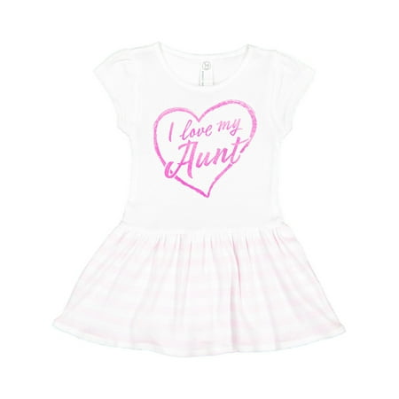 

Inktastic I Love My Aunt in Pink Chalk Heart Gift Toddler Girl Dress