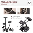 thumbnail image 4 of HOMCOM Seated Walker, Foldable Steerable Medical Scooter, Compact Crutch Alternative with Braking System and Storage Bag, Black, 4 of 9