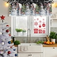thumbnail image 5 of Black Christmas Curtain Valances for Windows, Kitchen Valance Window Treatments Panel 2 Pack, Xmas Winter Snowman Snowflakes Trees Rod Pocket Short Curtains for Bathroom Bedroom 60 x 18 Inch, 5 of 8
