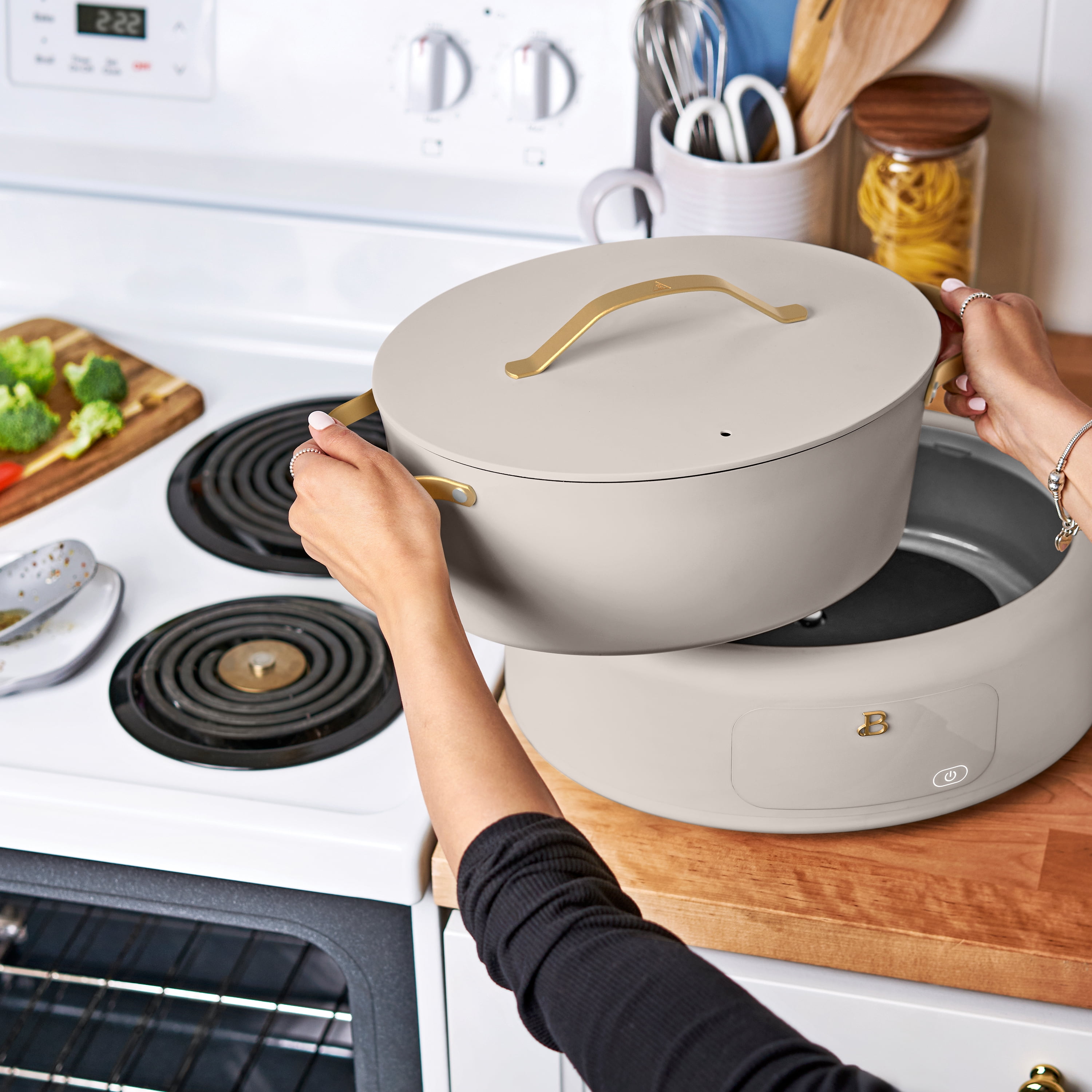 Beautiful 10 in 1, 6 Qt Electric Multi-Cooker, Porcini Taupe by Drew Barrymore