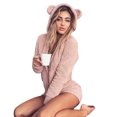 thumbnail image 1 of Mujeres Niñas Traje de pijama de felpa con capucha Orejas de oso Mono Ropa de dormir Mameluco Advancent FS10114-01, 1 of 7