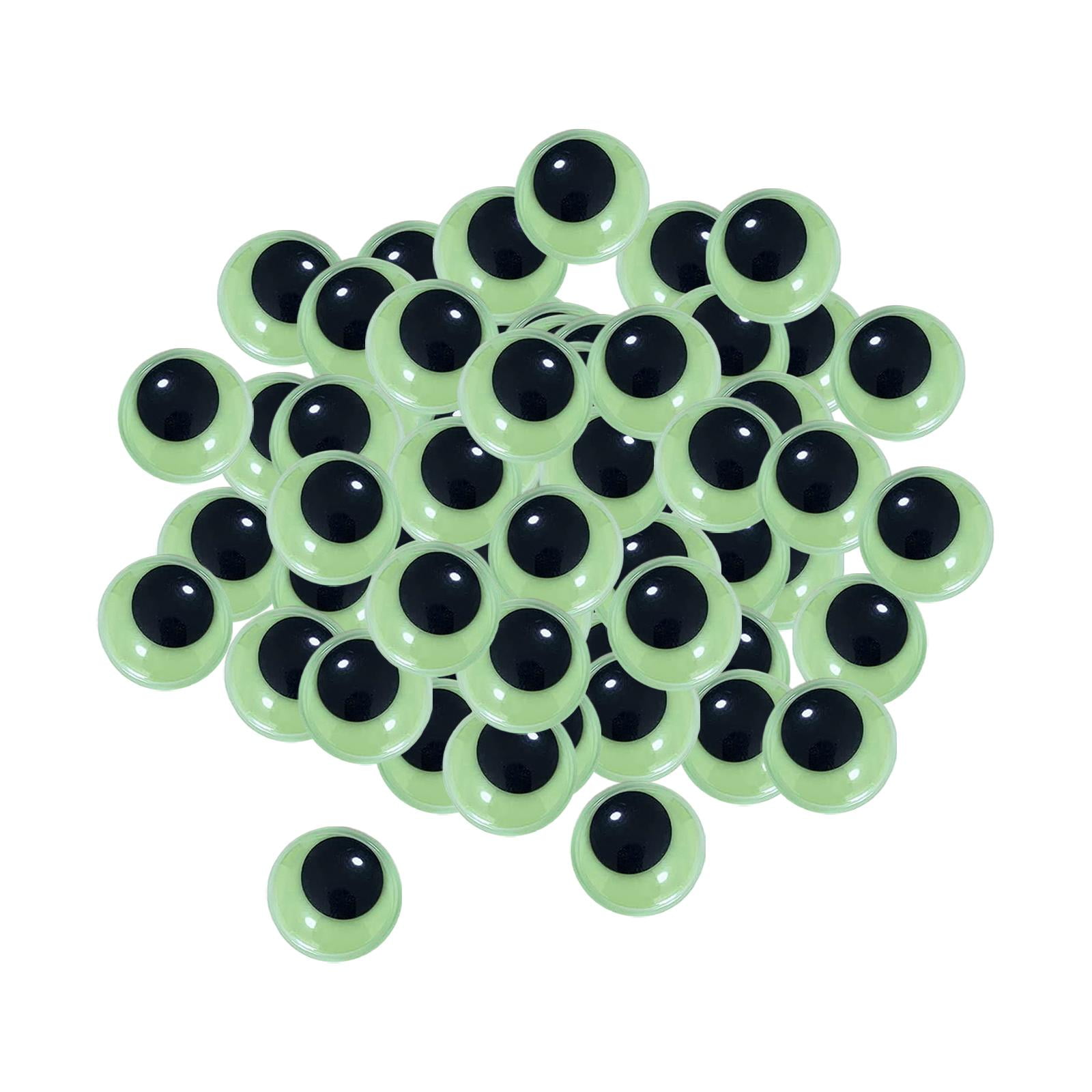 Abbraccia Glow in The Dark Eyes Self Sticky Round Paste on Luminous Sticker Wiggly Eyes Googly Wiggle Eyes for Scrapbooking Halloween Crafts Soft Toys 7mm