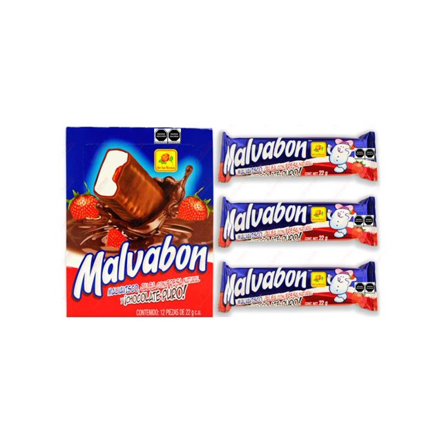 Pack de 24 Chocolate de la Rosa Malvabon fresa de 12 pzas de la Rosa 12pzas