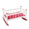Wooden Doll Rocking Cradle with Mattress and Bedding