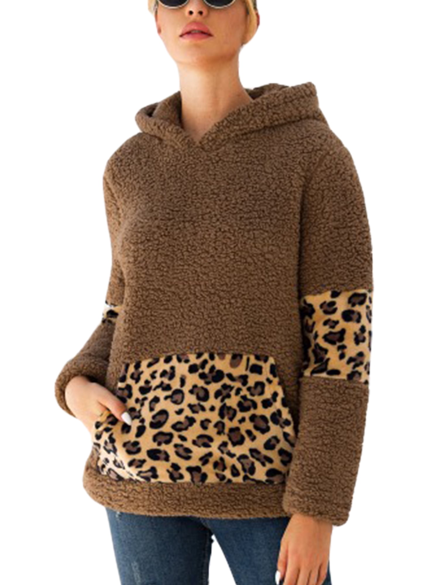 leopard print fluffy jumper