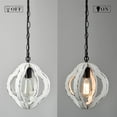 thumbnail image 3 of Modern Farmhouse Pendant Light Distressed White Wooden Chandelier 1-Light, 3 of 7