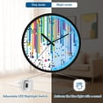 thumbnail image 5 of Voice Activated Clock with Glow Light 12 Inch Large Silent Wall Clock Battery Operated for Home Decor Abstract Stripes and Dots, 5 of 8