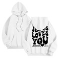 thumbnail image 1 of WILLBEST Sudaderas para Hombre, Moda Informal, Letras Estampadas, Sudadera con Capucha, Manga Larga, Suéter con Capucha, Tops Grande, 1 of 7