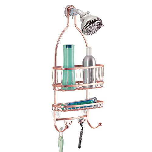 Extra Wide Space for Shampoo, iDesign York Metal Wire Hanging Shower Caddy 