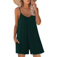thumbnail image 1 of ORUYROP SNUGWIND Femmes Décontractée Sans Manches en Vrac Réglable Combinaisons Stretch Shorts Romper avec Poches, 1 of 4