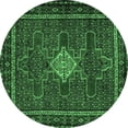 thumbnail image 1 of Ahgly Company Indoor Round Persian Emerald Green Traditional Area Rugs, 7' Round, 1 of 4