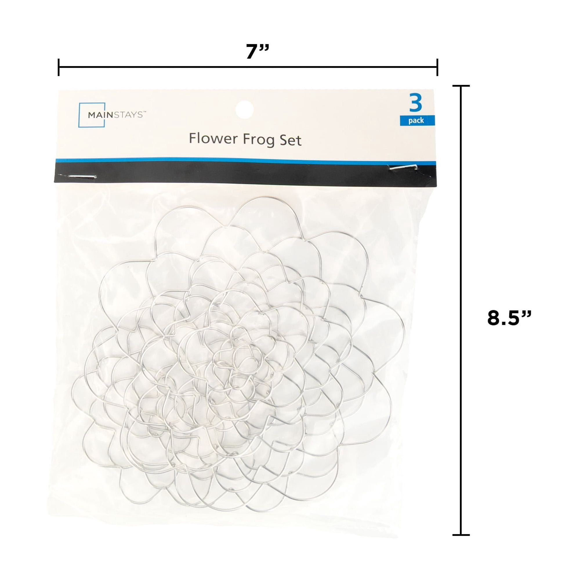 Silver Flower Frog Set of 3