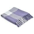 thumbnail image 2 of Ox Bay Pink/White Tartan Plaid Cotton Throw Blanket, 50" x 60", 2 of 9