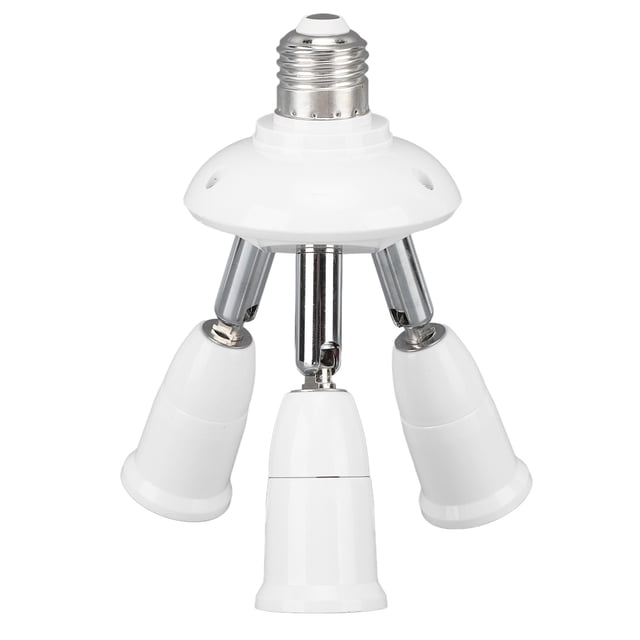 Adaptador divisor de enchufe de luz E26 E27, ajustable 360 grados, flexible 180 grados, 3 en 1, 85-265 V