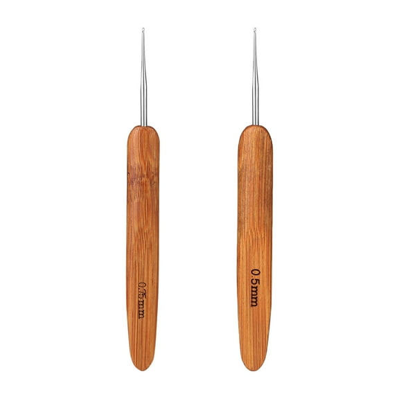 TUIBELYN 2-Piece Knitting and Crochet Needle Set for Beginners, Includes 0.5mm and 0.75mm Hooks