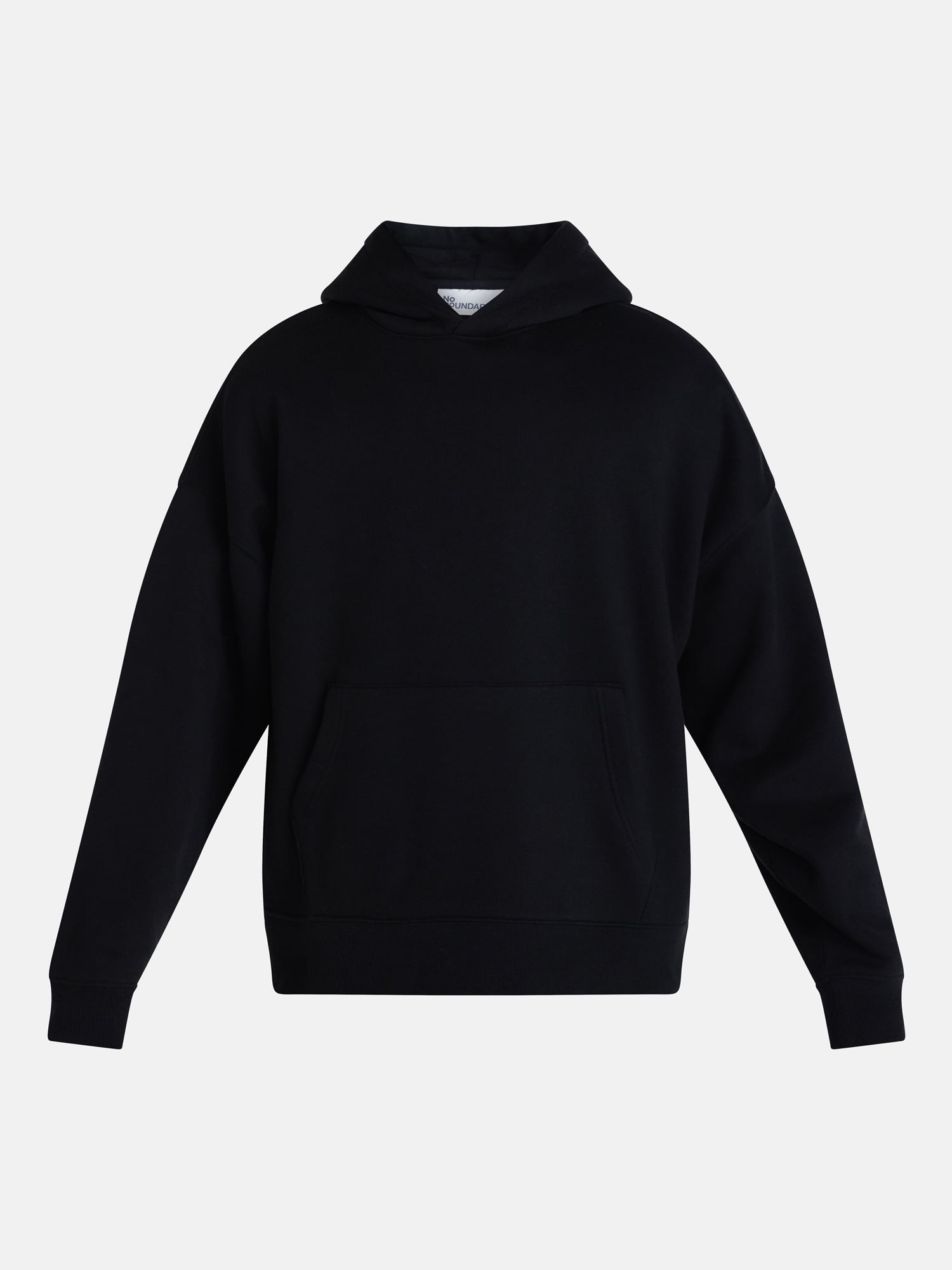 No Boundaries Boxy Fit Oversized Fleece Hoodie with Long Sleeves, Men's XS-4XLT