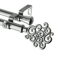 thumbnail image 3 of 13/16" Dia Adjustable 28-48 inch Double Curtain Rod with Goldie Finials - Satin Nickel,(4771-285), 3 of 3