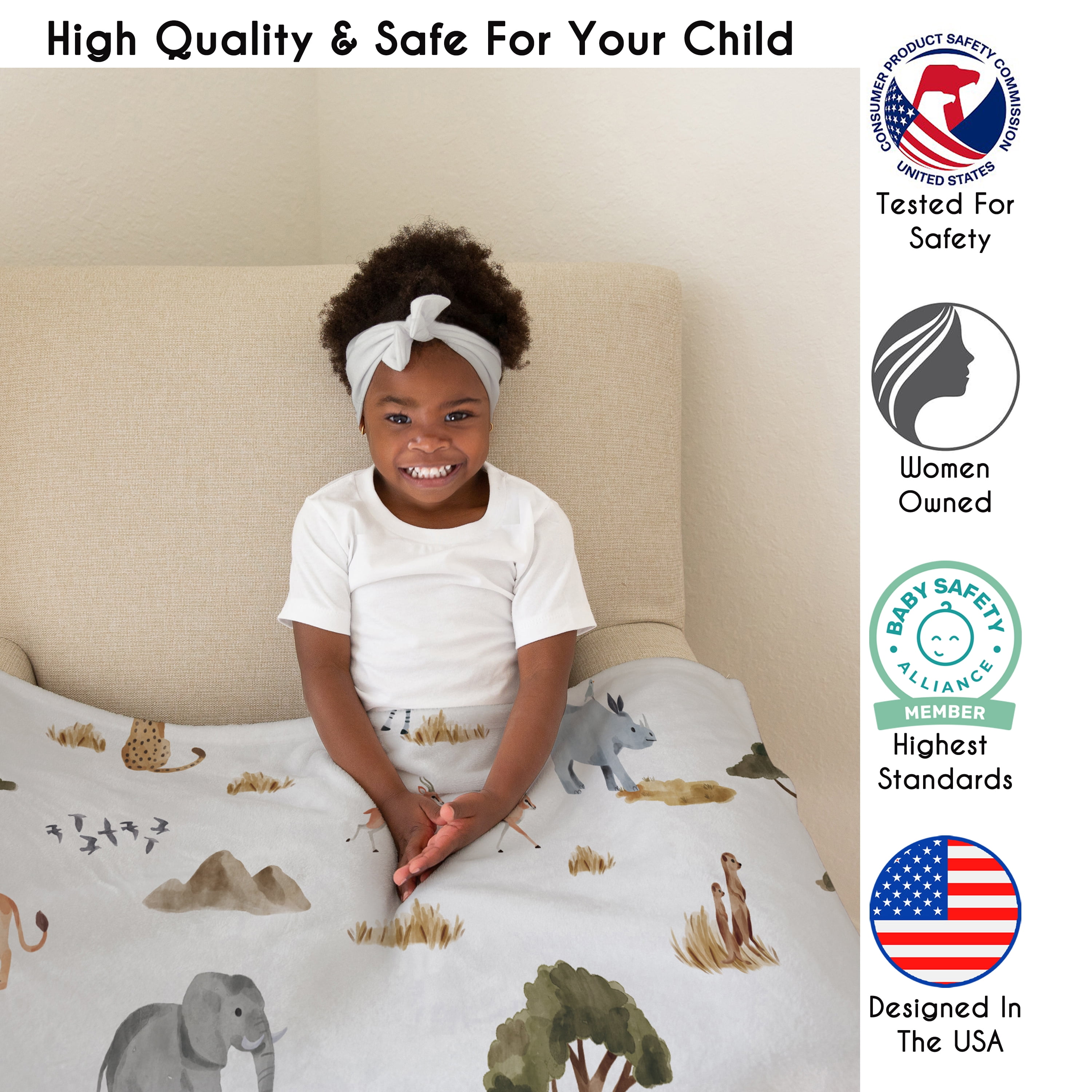 Sweet Jojo Designs Jungle Animals Boy, Girl, Unisex/Gender Neutral Toddler Blanket Baby Swaddle