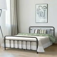 thumbnail image 2 of Costway Full Size Metal Bed Frame Mattress Foundation W/ Steel Slats Headboard Black, 2 of 12