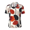 thumbnail image 2 of Daiia Modern Abstract Leaf Pattern Pattern Men’s Polo Shirts,Solid Deck Shirt,Classic Fit, Breathable Cotton Polo for Casual and Sport Wear-Small, 2 of 7