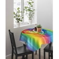thumbnail image 4 of Colorful Love Heart Suqare Tablecloth - 54 x 54 Inch, Watercolor Striped Rainbow Waterproof & StainResistant Tablecloth, Washable Oil-proof Table Cover for Dining/Party/Wedding/Camping/Buffet, 4 of 9