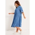 thumbnail image 4 of June & Vie Women's Plus Size Ruffled Denim Dress, 4 of 5