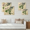 thumbnail image 4 of Designart 'Purple Sesame Flowers WIth Green Leaves On White' Traditional Print on Natural Pine Wood, 4 of 5